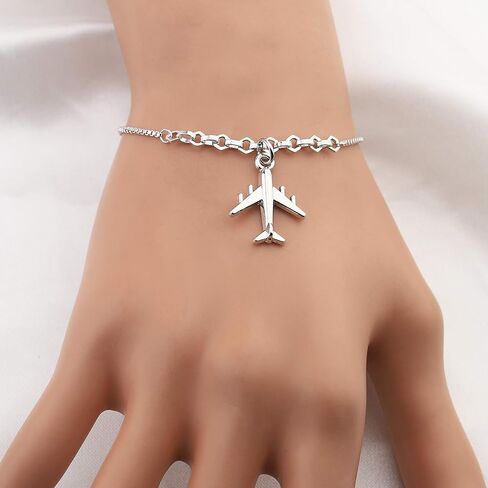 Airplane Bracelet Aircraft Pendant Flight Attendant Jewelry Pilot Gifts for Aviation Traveler (bracelet) in Kuwait