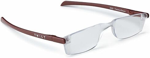 Calabria Twist Flat Folding Reading Glasses Rimless Ultra Thin Foldable Compact Readers Travel Portable Eyeglasses Slim Case in Kuwait