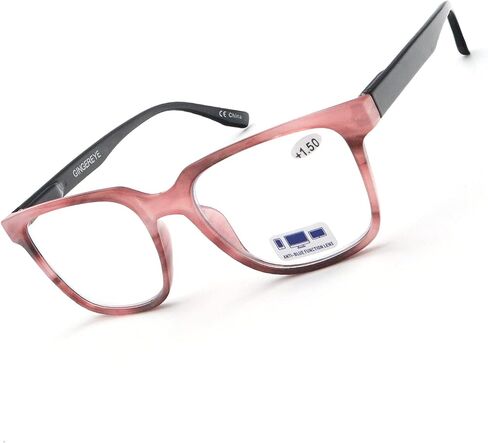 2 Pack Reading Glasses Blue Light Blocking for Women Men,Square Frame Computer Readers with Spring Hinge Fashion Eyeglasses +1.5 in Saudi Arabia
