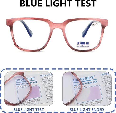 2 Pack Reading Glasses Blue Light Blocking for Women Men,Square Frame Computer Readers with Spring Hinge Fashion Eyeglasses +1.5 in Saudi Arabia