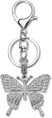 Glittering Rhinestone Butterfly Keychain for Women Butterfly Pendant Keychains for Car Keys Purse Handbag CharmClip Key Chain in Kuwait