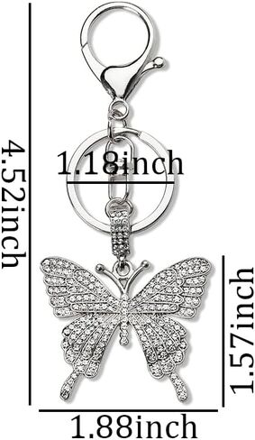 Glittering Rhinestone Butterfly Keychain for Women Butterfly Pendant Keychains for Car Keys Purse Handbag CharmClip Key Chain in Kuwait