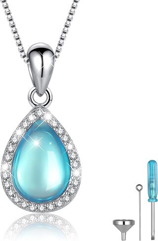 925 Sterling Silver Cremation Jewelry Urn Necklace- Teardrop/Heart/Tree of Life/Infinity/Bar Pendant Necklaces for Ashes for Women Memorial Keepsake Jewelry Gifts in Saudi Arabia