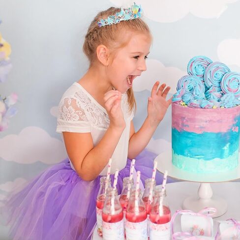 تاج حورية البحر لديكورات أعياد الميلاد - تيجان صدف للنساء والفتيات، زي حورية البحر تاج الأميرة - أزرق in Kuwait