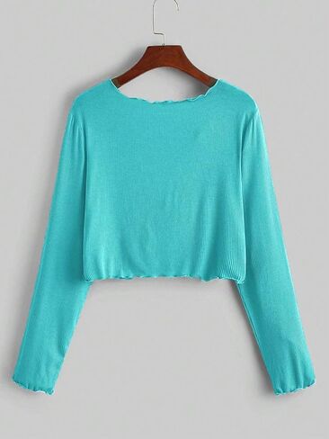 Floerns Women's Plus Size Long Sleeve Rib Knit Tie Front Cropped Cardigan in Saudi Arabia
