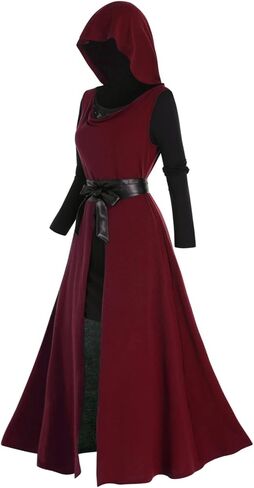 DRESSFO Women Victorian Dress Renaissance Costume Gothic Witch Dress 2pcs Gothic Dress in Saudi Arabia