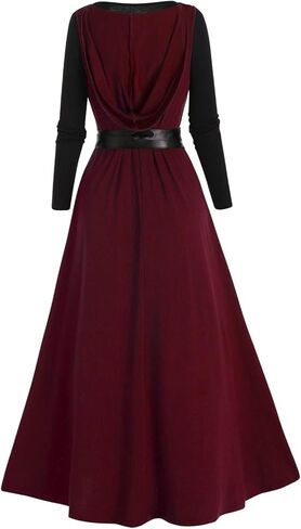 DRESSFO Women Victorian Dress Renaissance Costume Gothic Witch Dress 2pcs Gothic Dress in Saudi Arabia