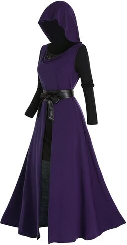 DRESSFO Women Victorian Dress Renaissance Costume Gothic Witch Dress 2pcs Gothic Dress in Saudi Arabia