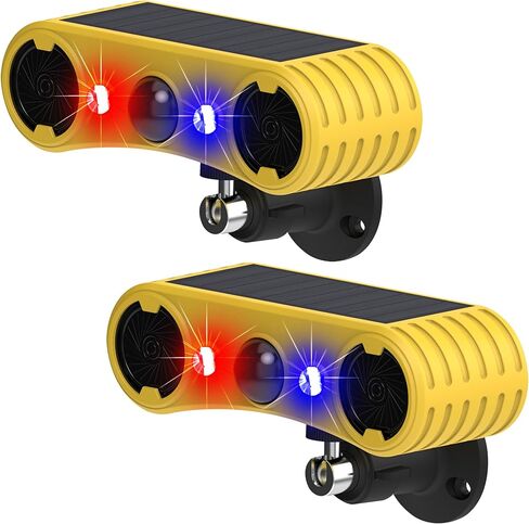 Solar Outdoor Motion Sensor Alarm: Infrared Induction Alarm,2*129dB SoundOutdoor Motion Detectors ,Ultrasonic Security Alarm with Red/Blue Flashing Light for Home,Villa,Yard in Saudi Arabia