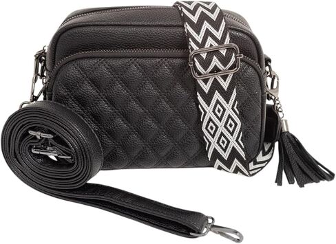 Diana Quilted Vegan Leather Women’s Crossbody Bag - Purse with 2 Adjustable Straps, Zip Pockets, Travel Handbag, Everyday Use in Saudi Arabia