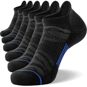 FITRELL Men's 6 Pack Ankle Running Socks Low Cut Cushioned Athletic Sports Socks 7-9/9-12/12-15