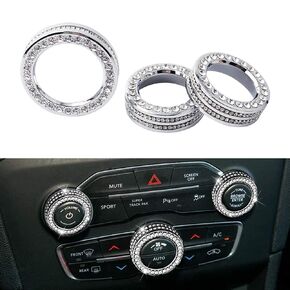 LECRAT for Dodge Charger Accessories Bling AC Knob Covers Car Interior Accessories for Dodge Challenger, Chrysler 300/300S, RAM 1500/2500/3500