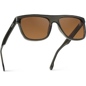 WMP Eyewear - Men's Bold Flat-Top Square Sunglasses, Polarized Lenses, 100% UV Protection, Lightweight & Durable
