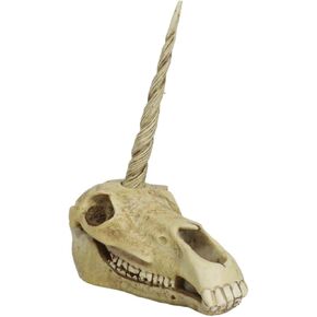 Ebros Ancient Fossil Unicorn Skull Statue Rare Mythical Creature Skeleton Model Great Gift for Archaeologists Excavation Adventurers and Collectors