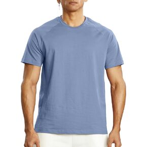 Ouber Men's Athletic Cotton Workout T-Shirts Short Sleeve Gym Fitness Tops