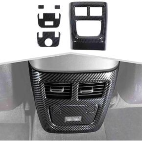 Carbon Fiber Rear Armrest Box Air Conditioner Outlet Vent Trim Interior Accessories Compatible with Dodge Charger/Chrysler 300C 2011-2023