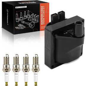 A-Premium 1x Ignition Coil Pack and 4x Iridium & Platinum Spark Plugs Compatible with Toyota 4Runner 1984, Celica 1981-1982, Corona 1981, Pickup 1981-1990, L4 2.4L, Replace #9091902106