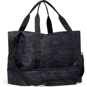 LO & SONS Duffel And Carry On Travel Bag, 40L Capacity 600D Recycled Poly For Road Trips, Overnight Hospital Bag With Shoe Compartment, Shoulder Weekender Gym Bags For Men and Women (Catalina Deluxe) in Saudi Arabia