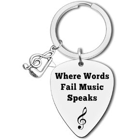Music Gift for Music Lovers Music Keychain Musicians Jewelry Thank You Gift for Music Teacher Mentor Team Leader Music Note Jewelry Encouragement Gifts for Guitar Piano Player Graduation Birthday Gift