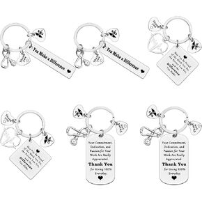 Xiahuyu 6 Pcs CNA Gifts Keychain Certified Nursing Assistant Gifts CNA Appreciation Gifts CNA Thank You Gifts CNA Coworker Gifts Leaving Retirement Christmas Birthday Gift CNA Gifts for CNA Week