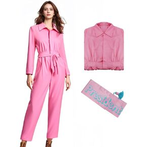 LILLIWEEN 70s 80s Disco Outfits for Women Hippie Disco Costume Movie Pink Flare Pant Halloween Set