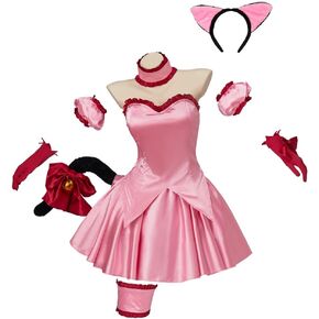 Tokyo Mew Mew Momomiya Ichigo Cosplay Costume Accessories Full Set Cat Girls Momomiya Ichigo Pink Dress Uniform Suit