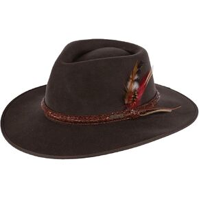 Outback Trading 1109 Unisex Santa Fe UPF 50 Water-Resistant Satin-Lined Western-Style Wool Hat