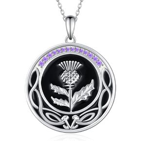 Scottish Gifts Scottish Thistle Necklace 925 Sterling Silver Thistle Pendant Necklace Scottish Thistle Jewelry Scottish Gifts for Women