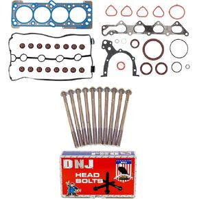 DNJ HGB335 Cylinder Head Gasket set with Head Bolt Kit For 2006-2008 Chevrolet Aveo 1.6L 1598cc 98cid L4 DOHC