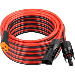 XRDS -RF Solar Panel Adapter Cable to XT60i 3FT - 10AWG XT60i Female Solar Cable Tinned Copper Wire with PVC Jacket, XT60i Solar Extension Cable for Power Station and Portable Generator