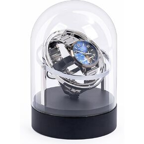 Elegant Design Household Automatic Watch Winder Box for Mechanical Watch,360 Degrees Rotating Watch Case with Quiet Motor,Luxury Glass Watch Winder Storage Box