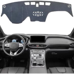 KEYOOG Dashboard Cover Dash Mat Fit for Hy-undai Santa Fe 2023-2019 (Without HUD Models),Car Dash Board Mat Anti-Glare Carpet,Non-Slip Pad Sunshield Protector (Grey)