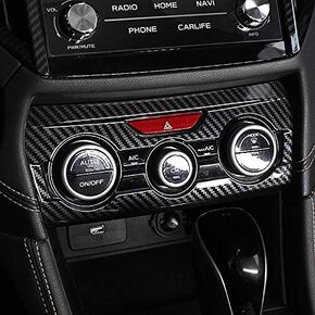 Kadore for 2018-2023 Subaru Crosstrek Impreza Black Carbon Fiber Color Interior Console Dashboard Panel Air Condition Cover Trim