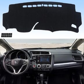Dashboard Cover Flannel Dash Mat Custom Compatible with 2014 2015 2016 2017 2018 2019 2020 Honda Fit, Anti-Glare, Anti-Reflection, No Peculiar Smell