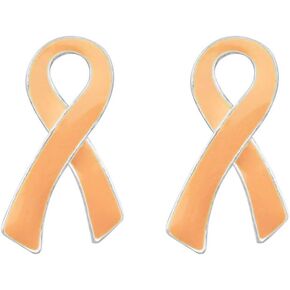 Peach Ribbon Awareness Pins – Large Peach Ribbon Pins for Endometrial Cancer, Uterine Cancer, Awareness, Fundraising & Gift Giving