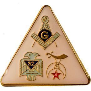 Triangle Masonic 32nd Degree Shriner hat or lapel pin