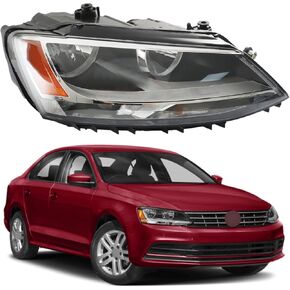 LABLT Passenger Side Headlight Assembly Replacement for Jetta 2011-2018 Halogen Model Right Side Headlamps Replacement for VW2503146