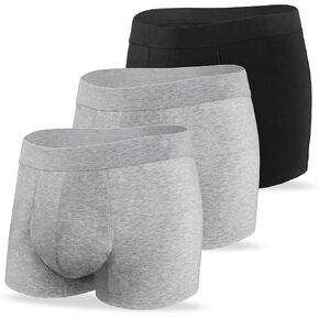 Incontinence Underwear for Men Leak Proof High Absorbency 2.3 oz Odor Control Bladder Leakage Washable Boxer Briefs 3 Pack (3 Black, M)