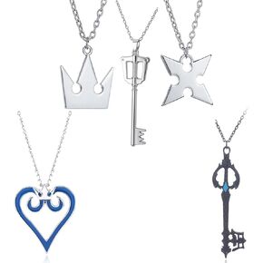 XHBTS 5 Pieces Set K. Hearts Crown & Cross Necklaces Anime Cosplay Figure Pendant for Fans