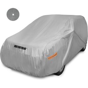 TrueShield Waterproof SUV & Van Cover - Heavy Duty Outdoor Fleece-Lined Sonic Coating - Ultimate 6 Layer Protection - Cover Lock Included (XXL - max Length 225")