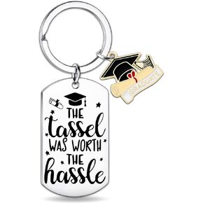Masters Degree Graduation Gifts for Him Her College University Graduates Gift for Women Men Cool Congratulations Class of 2025 Senior Middle High School Student Gift Tassel Worth the Hassle Key Chains