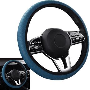 Steering Checker Style Wheel Cover Microfiber Leather Anti-Slip Universal Car Steering Wheel Cover Faux Leather for Car Accessories Auto Car Without Inner Ring Brown