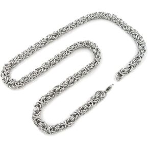 Stainless Steel Round Byzantine Chain Men Necklace 8mm