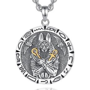 CELESTIA 925 Sterling Silver Egyptian Jewelry Necklaces Scarab Ankh/Eye of Horus/Anubis/Egyptian Goddess Isis for Women Men