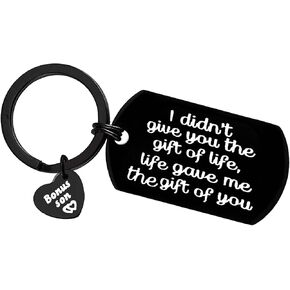 Xiahuyu Bonus Son Gifts Stepson Keychain Adoption Gifts Son in Law Gifts Christmas Birthday Wedding Gifts - I Didn't Give You The Gift of Life Life Gave Me The Gift of You