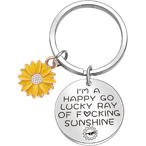 Sunshine Charm Keyring Friendship Keychain Son Gift Inspirational Gift Daughter In Law Gift