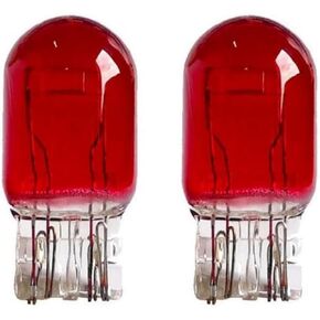 2 PCS T20 7443 1891 21/5W Clear Glass Turn Signal Stop Brake Tail Light-Bulbs - DRL Indicator Light Micro Bulb Parts, Automotive Universal Lighting Accessory, for Cars (RED)