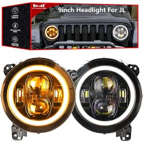 For Je ep JL LED Headlights - Upgraded "Z-shaped" Anti-glare Sharp Cut-off Line Beam Pattern 9 inch Headlights with Integrated DRL Turn Signal for Jeep JL 2018 2019 2020 2021 2022 2023+ Gladiator JT