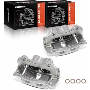A-Premium Disc Brake Caliper Assembly with Bracket Compatible with Select Cadillac Models - CTS 2008-2014 3.6L, CTS 2010-2014 3.0L - Front Driver and Passenger Side, 2-PC Set