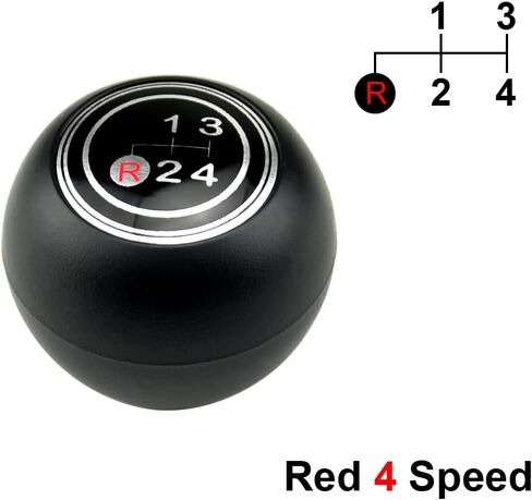 Gear Shift Knob Lever Shifter Pen Head Handball Compatible with to-yota La-nd Cr-uisers 40 Series FJ40 FJ43 FJ45 BJ40 BJ45 HJ47 1969-1984-Red 4 Speed+H4 in Kuwait